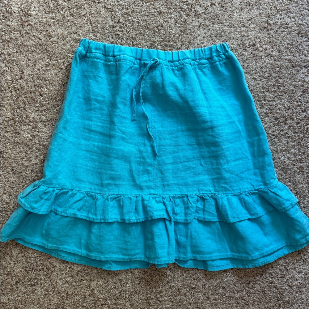 Athleta Cotton Turquoise Ruffle Skirt